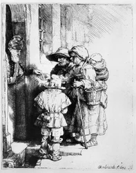 Mendiants recevant des aumônes, 1648